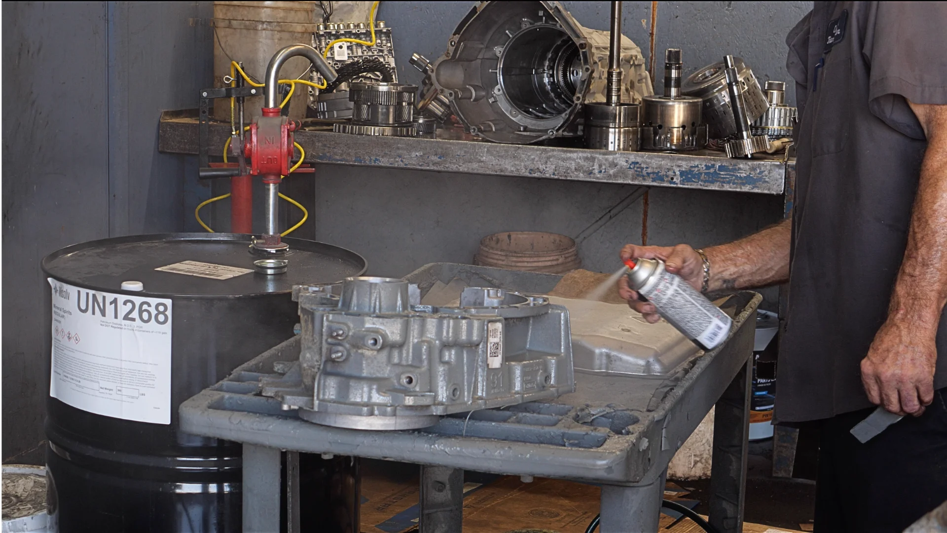 Transmission parts cleaning
